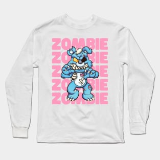 Zombie Bear - Pink Blue Long Sleeve T-Shirt